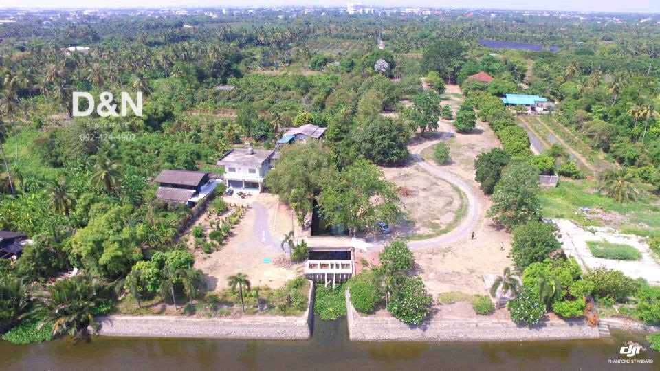 ขาย-ที่ดิน-6-ไร่-ริมแม่น้ำท่าจีน-กระทุ่มแบน-สมุทรสาคร-ทำเขื่อน-ถมแล้วเต็มพื้นที่