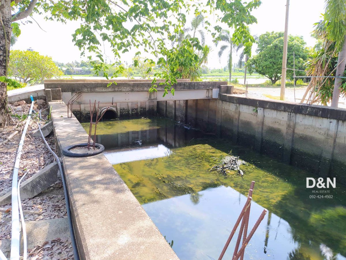 ขาย-ที่ดิน-6-ไร่-ริมแม่น้ำท่าจีน-กระทุ่มแบน-สมุทรสาคร-ทำเขื่อน-ถมแล้วเต็มพื้นที่