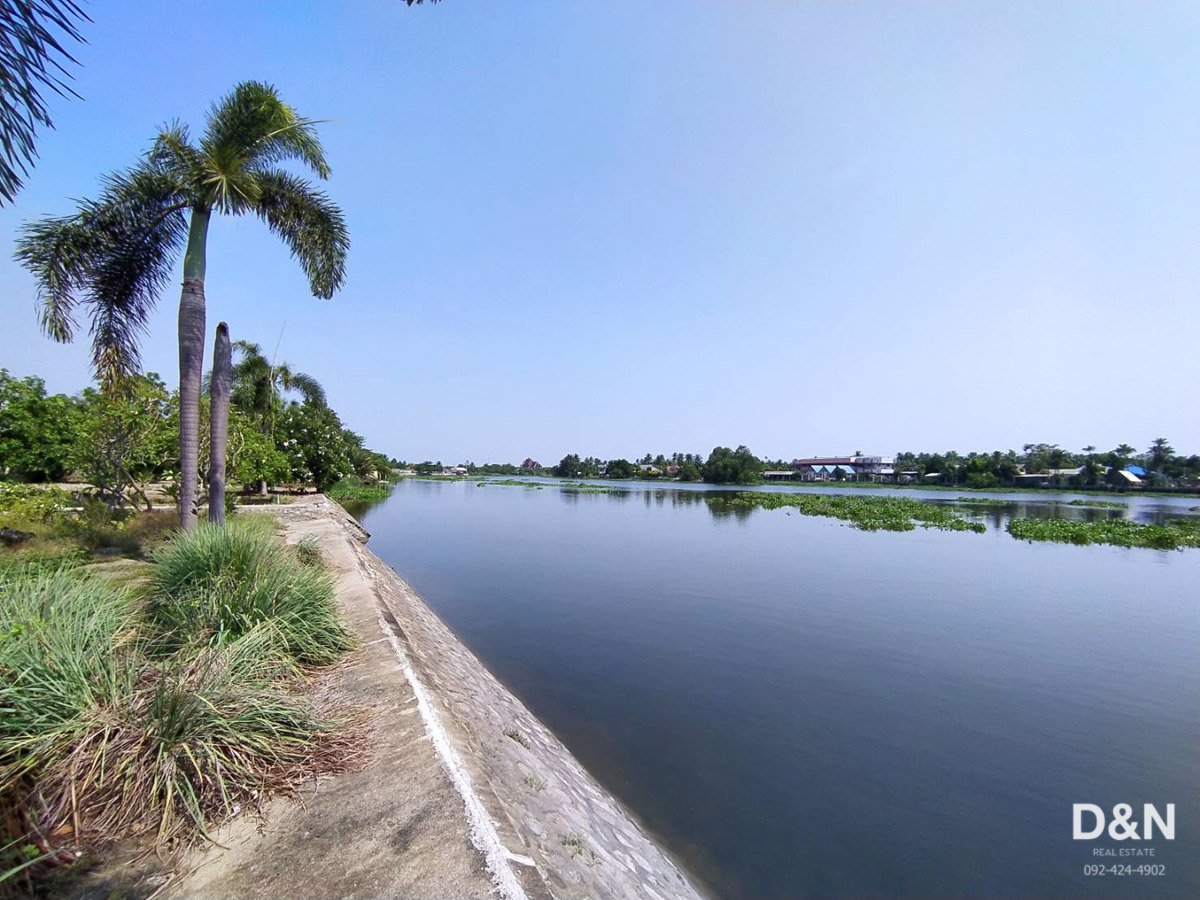 ขาย-ที่ดิน-6-ไร่-ริมแม่น้ำท่าจีน-กระทุ่มแบน-สมุทรสาคร-ทำเขื่อน-ถมแล้วเต็มพื้นที่