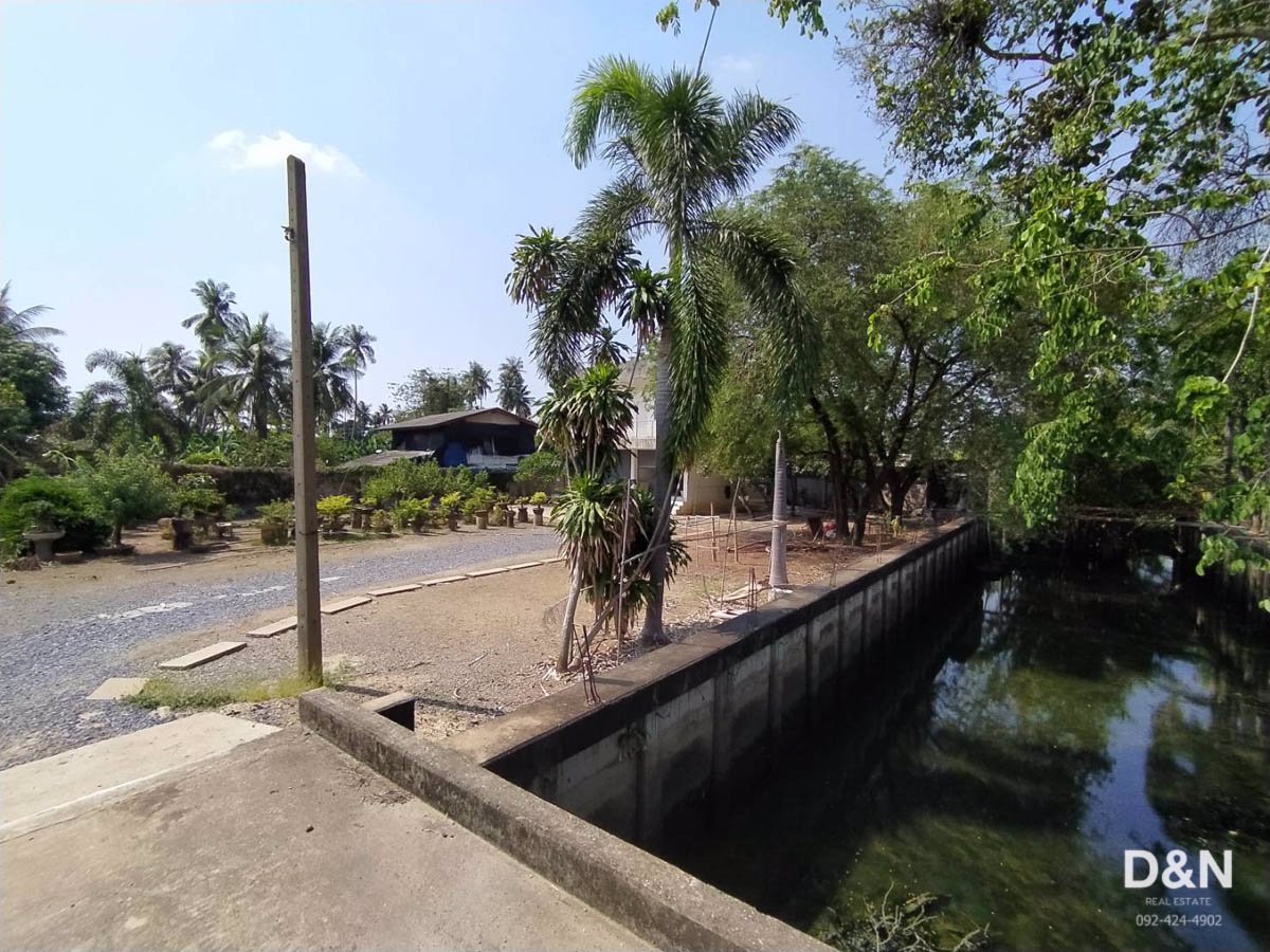 ขาย-ที่ดิน-6-ไร่-ริมแม่น้ำท่าจีน-กระทุ่มแบน-สมุทรสาคร-ทำเขื่อน-ถมแล้วเต็มพื้นที่