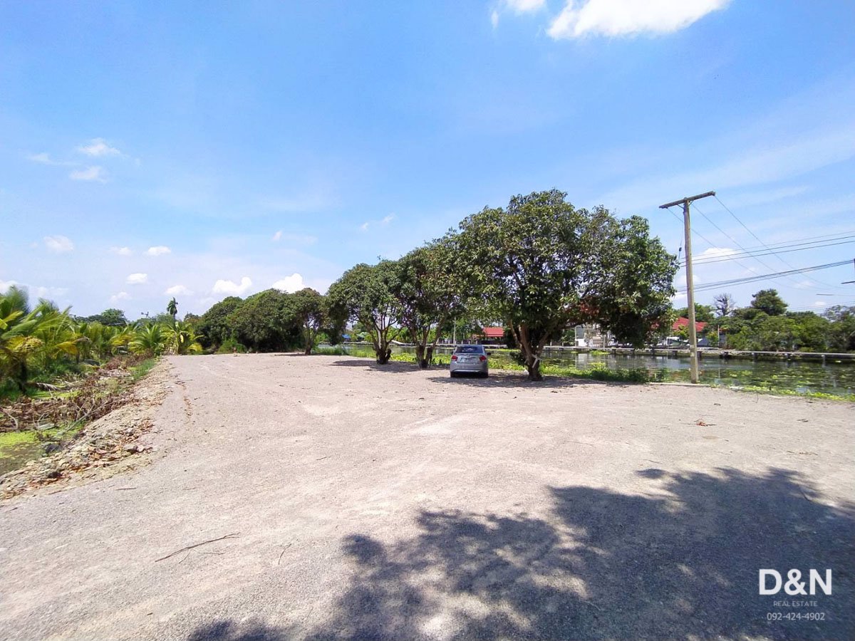 ขาย-ที่ดิน-8-ไร่-ติดคลองดำเนินฯ-บ้านแพ้ว-สมุทรสาคร-ติดถนนลาดยาง-ถมทางเข้าแล้ว