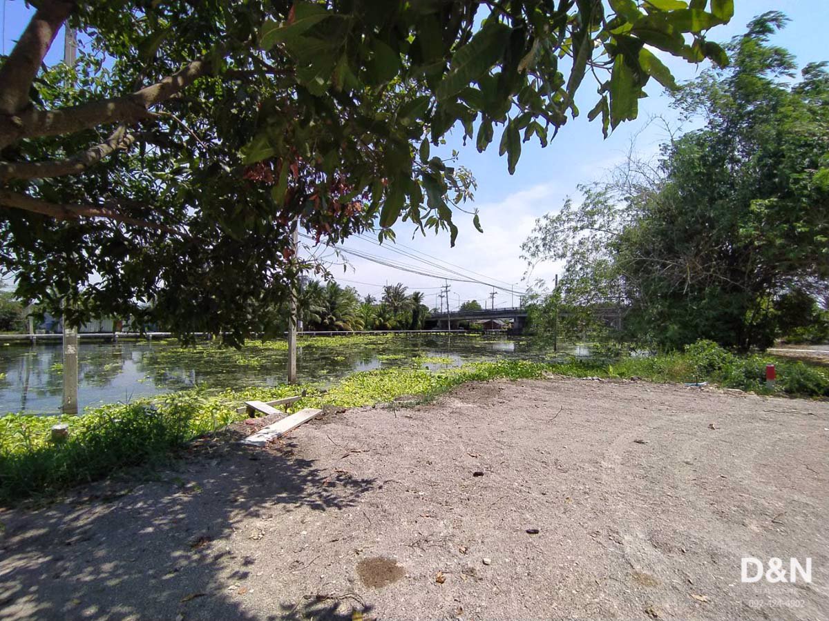 ขาย-ที่ดิน-8-ไร่-ติดคลองดำเนินฯ-บ้านแพ้ว-สมุทรสาคร-ติดถนนลาดยาง-ถมทางเข้าแล้ว