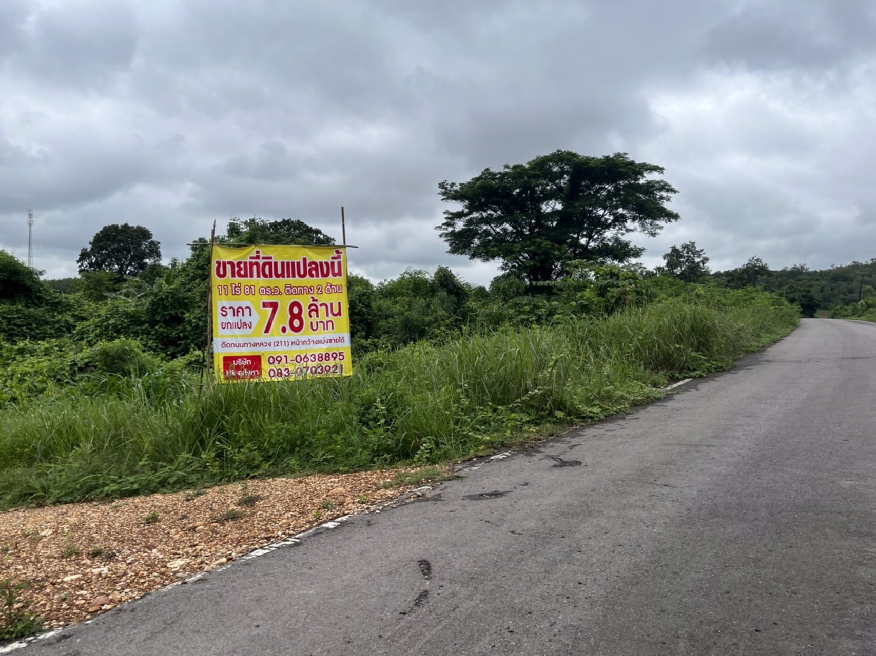 ขายที่ดินเนื้อที่-11ไร่-81ตรว-ติดถนน2ด้าน