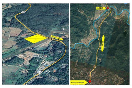 ขายที่ดินใกล้แหล่งท่องเที่ยวสะพานซูตองเป้-ติดแม่น้ำปาย-บรรยากาศธรรมชาติ