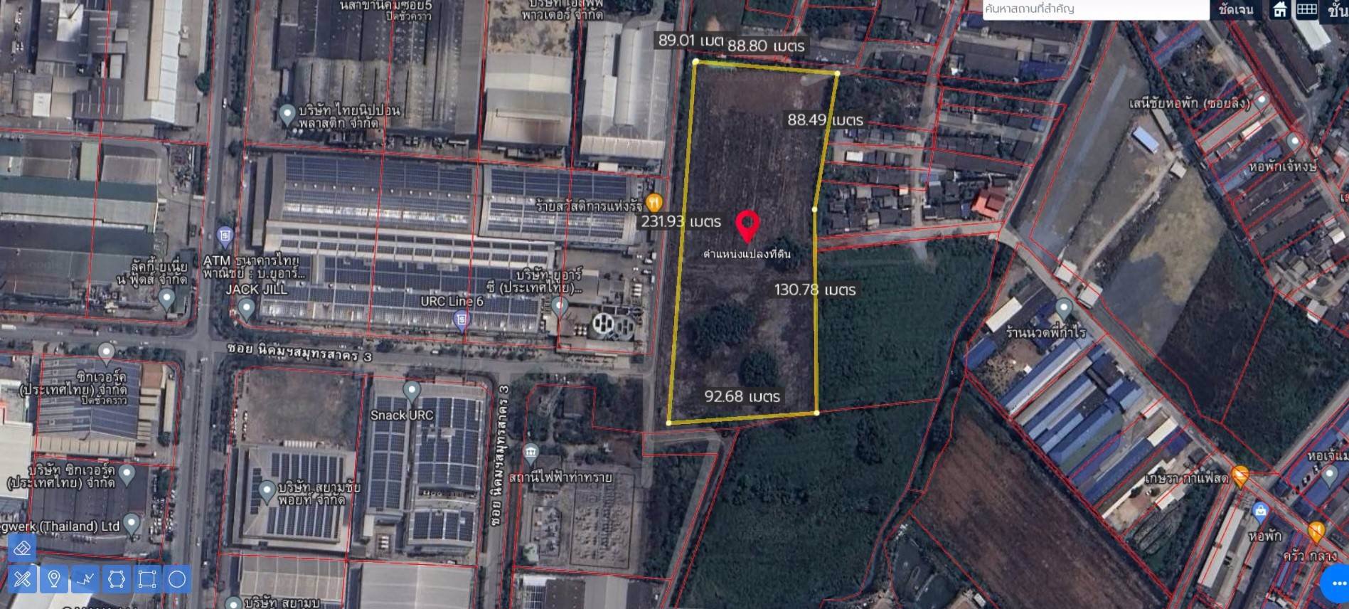 ขายที่ดินเปล่าถมแล้วติดนิคมอุตสาหกรรมสมุทรสาครซอย3ซอย5