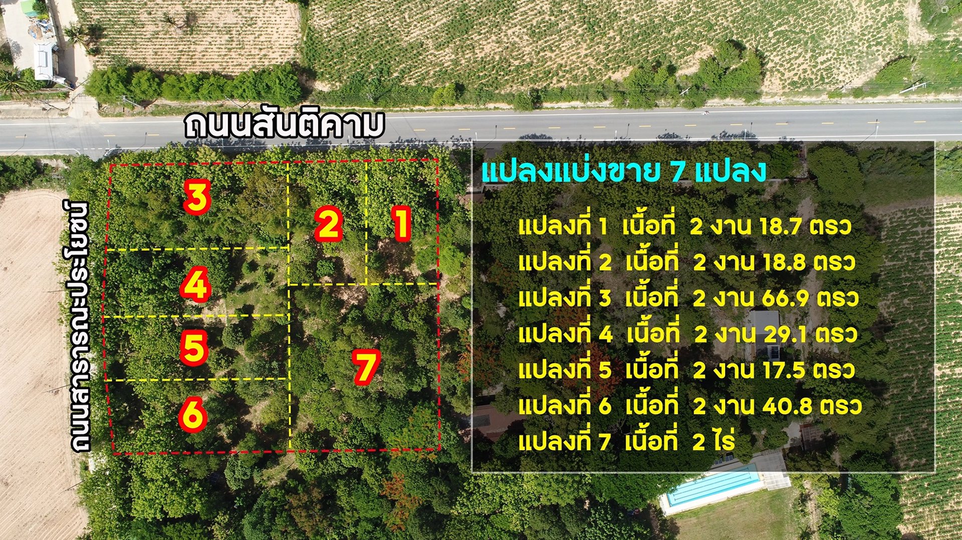 ขายที่ดินสวนบางละมุง-ถนนสันติคาม-ตำบลโป่ง-อำเภอบางละมุง-ชลบุรี