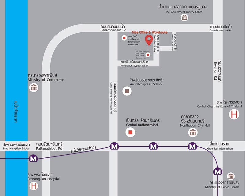 พื้นที่ร้านค้าให้เช่า-หน้าอาคารสำนักงาน-สนามบินน้ำ-นนทบุรี