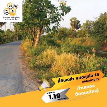 ขายที่ดินเปล่า-ทำเลทอง-ซอยวัดสุขใจ-คลองสามวา