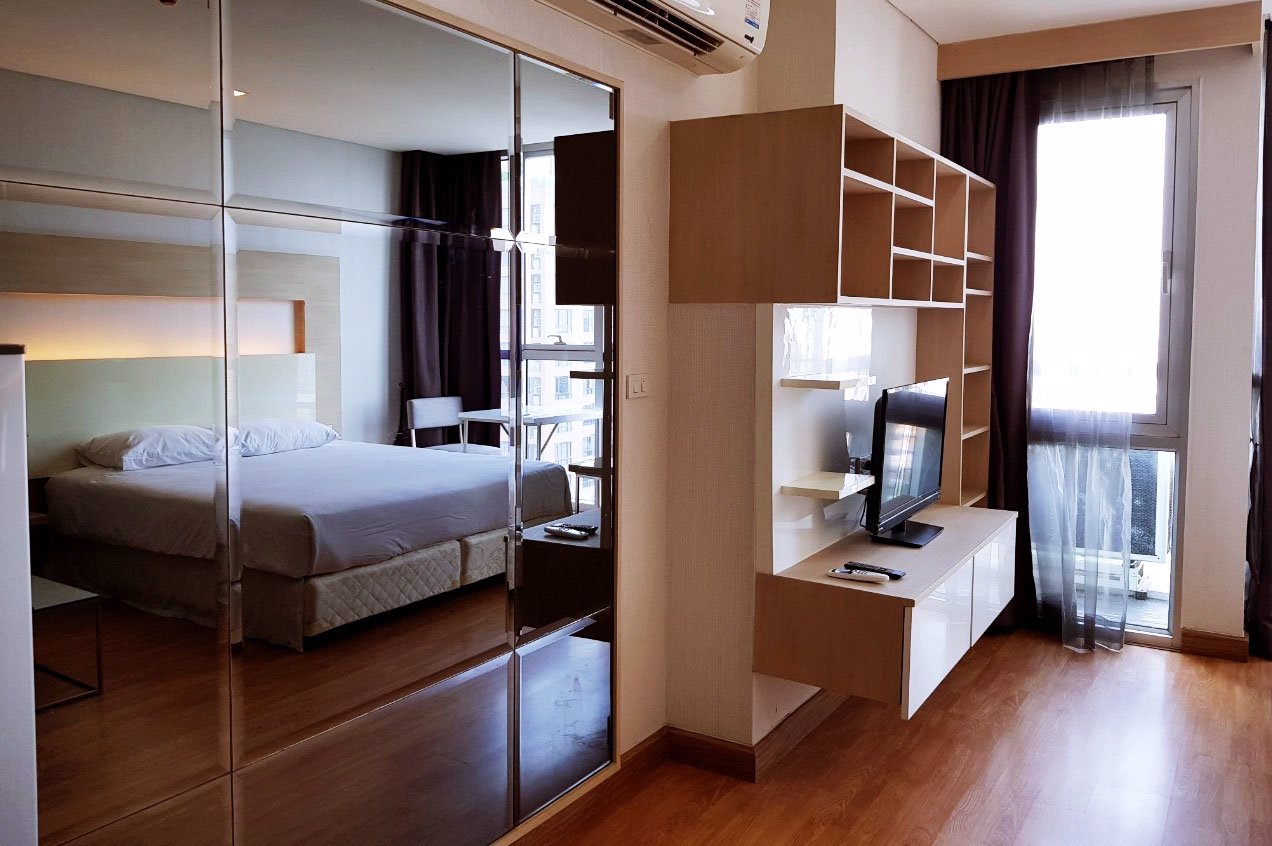 ลดพิเศษ-ให้เช่าคอนโด-le-luk-ใกล้กับ-bts-พระโขนง-ห้องใหญ่-ชั้น-26-เฟอร์-เครื่องใช้ไฟฟ้าครบ-วิวสวย