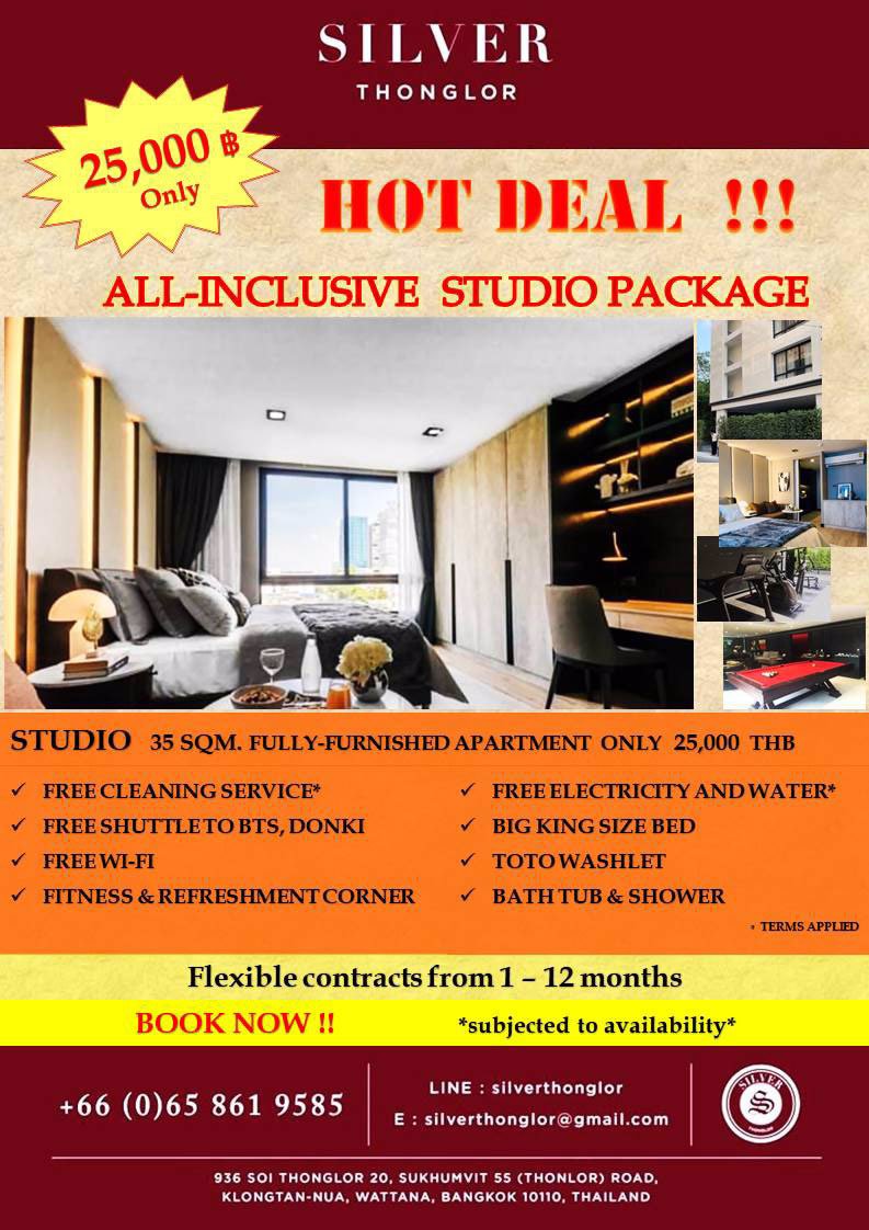ราคาพิเศษ-ให้เช่า-อพาร์ทเม้นท์ใหม่สุดหรู-ย่านทองหล่อ-silver-thonglor