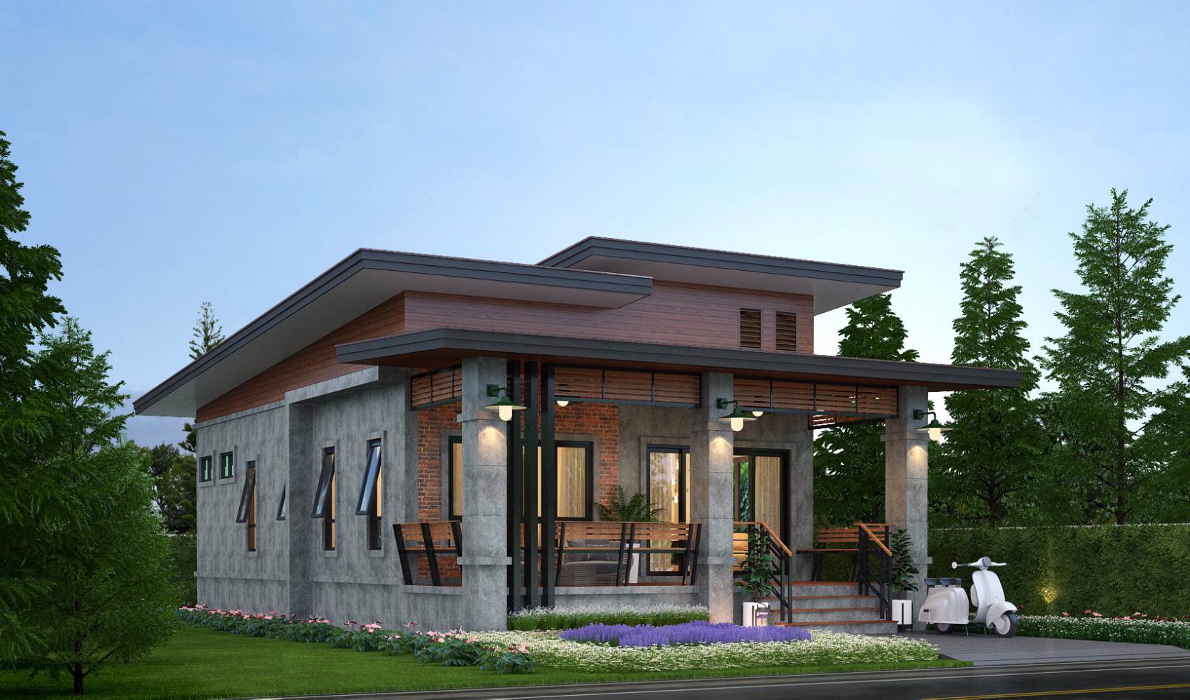 ขายบ้านเดี่ยวชั้นเดียว-2-ห้องนอน-2-ห้องน้ำ-สไตล์โมเดิร์น