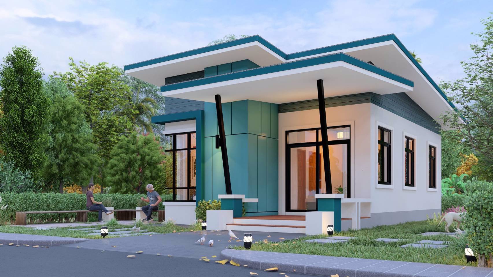 ขายบ้านเดี่ยวชั้นเดียว-สไตล์โมเดิร์น